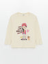 LC Waikiki Crew Neck Printed Long Sleeve Girl Pajama Set